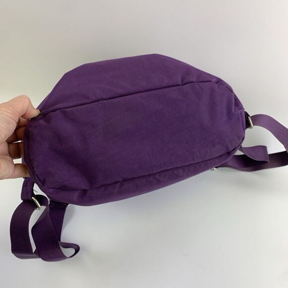 Baggallini Cinch Backpack Purple Nylon Flap Snap Drawstring Adjustable Medium - Picture 9 of 14